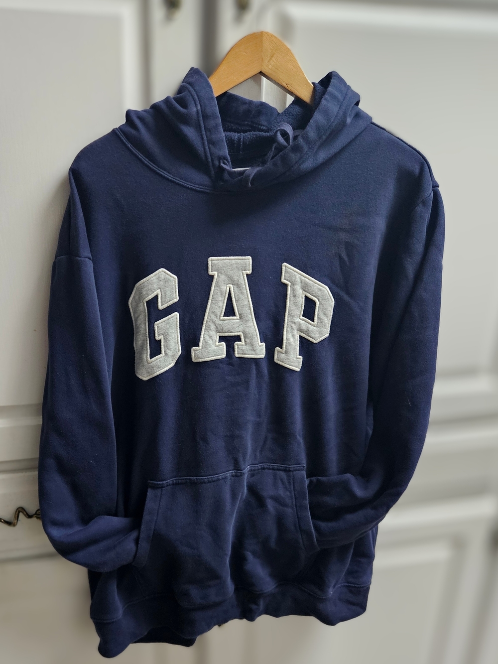 XXL GAP Men's Navy Crewneck Hoodie with Grey Logo